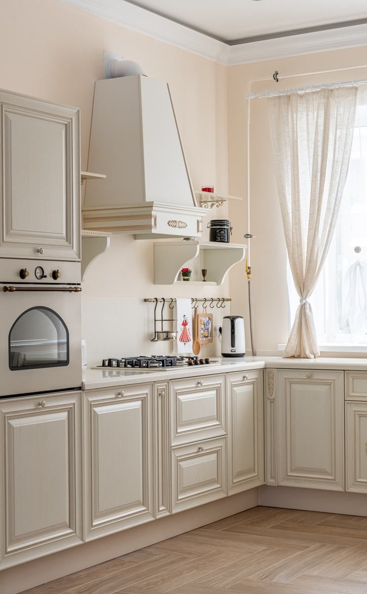 Минималистичная кухня с витриной